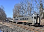 NJT Comet V Cab Car # 6078 trailing on NJT Train # 5719 as it heads away from Annandale Station in Clinton Twp 